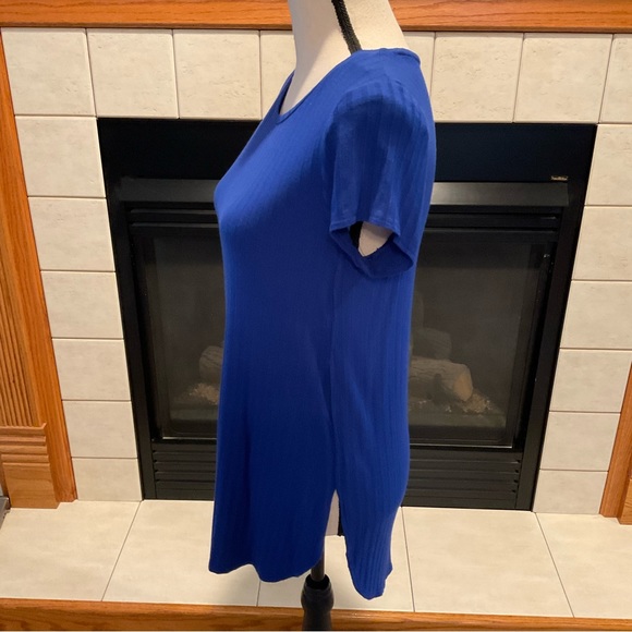 Apt 9 Cobalt Blue Short Sleeve Top, Women’s Sz S - Daisy Infinity Scarf - Picture 4 of 12